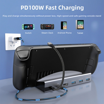 Steam Deck dokovacia stanica, 6-v-1 Type-C, 5 Gbps prenos, bez externého napájania