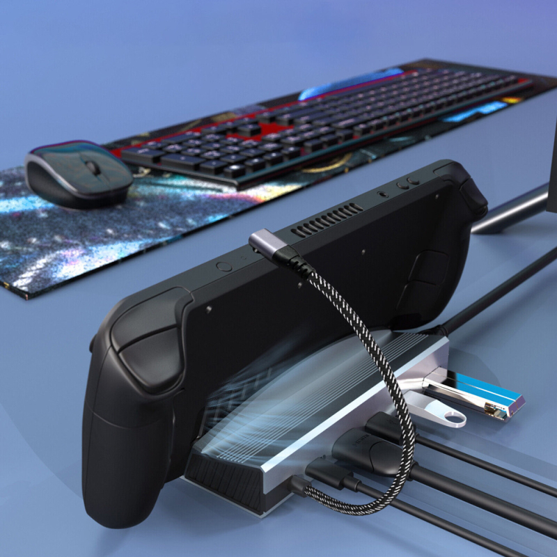 Steam Deck dokovacia stanica, 6-v-1 Type-C, 5 Gbps prenos, bez externého napájania