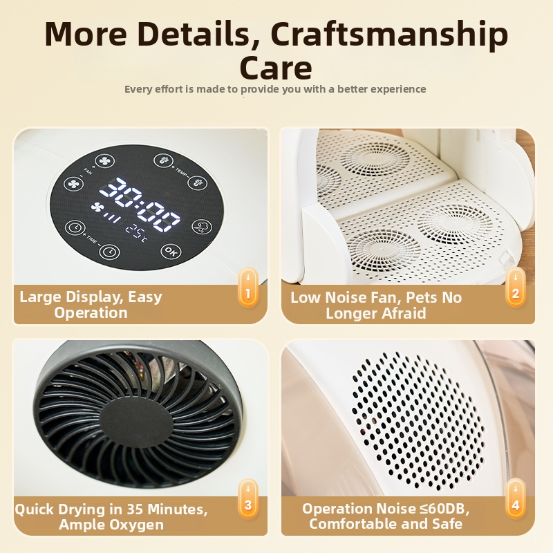 Saliekams mājdzīvnieku žāvētājs sušu kastē, piemērots kaķiem un mazajiem suņiem, modeļa XYhongganxiang, 1000–1199W, 110V, tipa nemainīgs rokturis, pārkaršanas aizsardzība