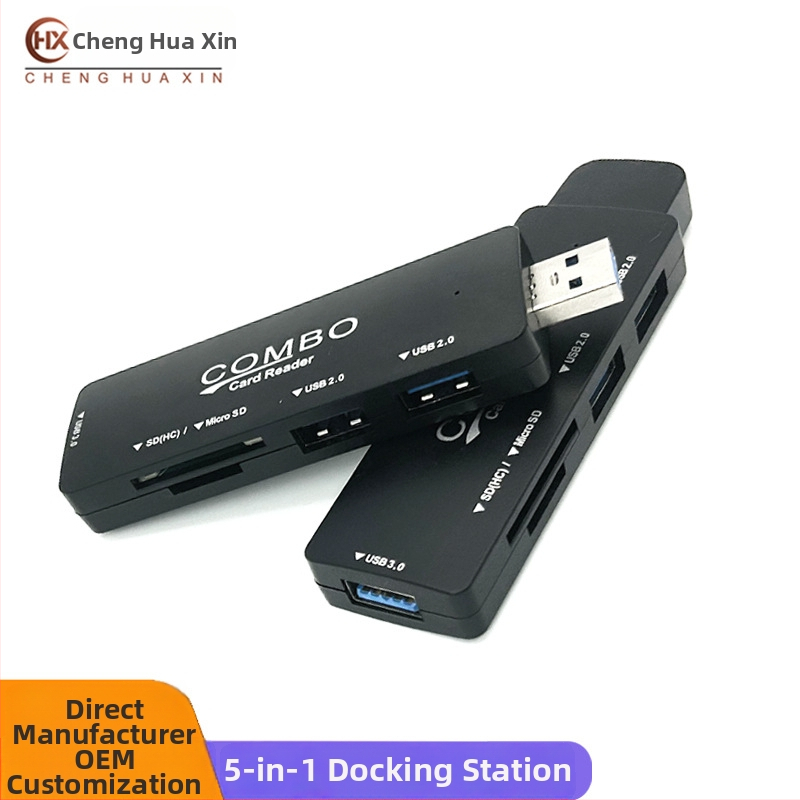 Neutral C-22 USB 3.0 hub s čítačkou SD/TF kariet a dokovacou stanicou, napájaný cez USB