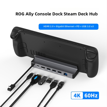 ROG Steam Deck USB-C dok, hub 1–6, 5 Gbps, 10 cm kábel, bez externého napájania