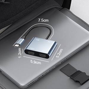 Type-C MST docking stanica s 2x HDMI, USB HUB, 4-u-1, podržava 4K, napajanje izvana