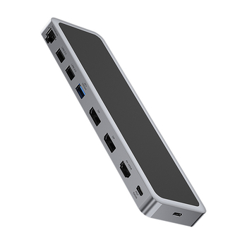 12-v-1 USB-C dokovacia stanica pre notebooky, USB-C rozhranie, 5 Gbps prenos, 1 m kábel, model YME-12, bez externého napájania