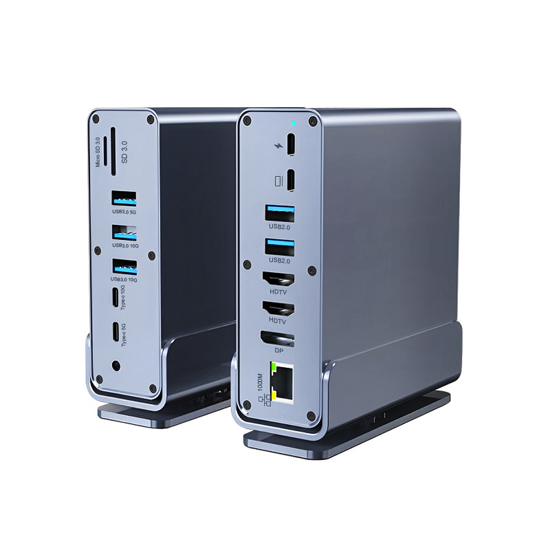 12-v-1 USB-C dokovacia stanica pre notebooky, USB-C rozhranie, 5 Gbps prenos, 1 m kábel, model YME-12, bez externého napájania