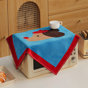 Микровълнова покривало с мультяшно кученце, корейски стил, фланелен материал, покривало за прах/диван/климатик