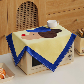 Микровълнова покривало с мультяшно кученце, корейски стил, фланелен материал, покривало за прах/диван/климатик