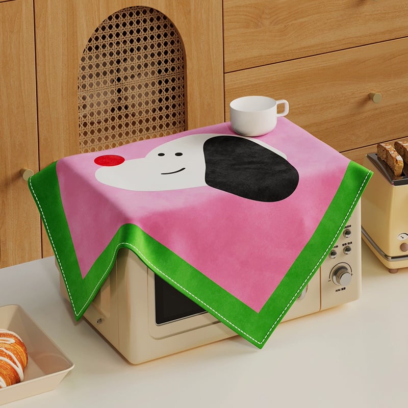 Микровълнова покривало с мультяшно кученце, корейски стил, фланелен материал, покривало за прах/диван/климатик