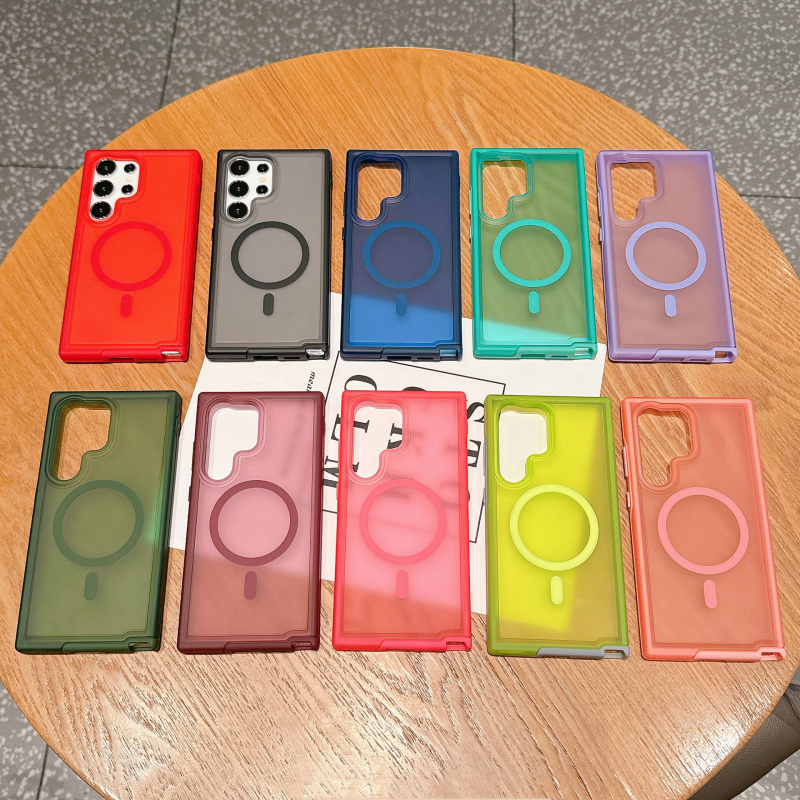 Samsung S24 Ultra vāciņš – magnētisks, drošs pret kritieniem, pret pirkstu nospiedumiem, plāna sērija (TPU+PC, injekcijas veidnē, 2-in-1)