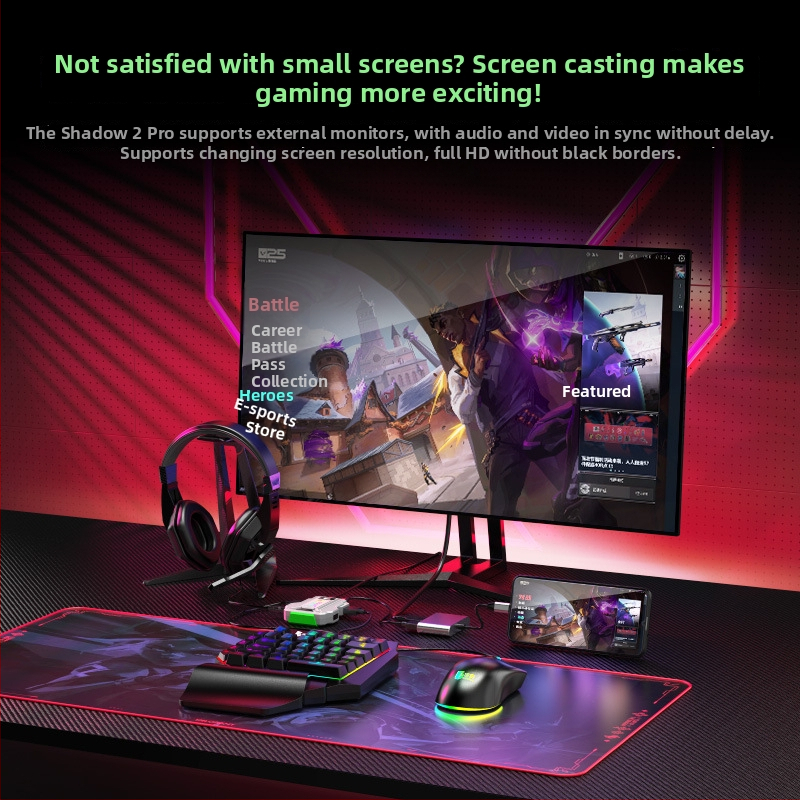 Throne pretvarač tipkovnice i miša za Android igre, USB-C žično, ABS kućište