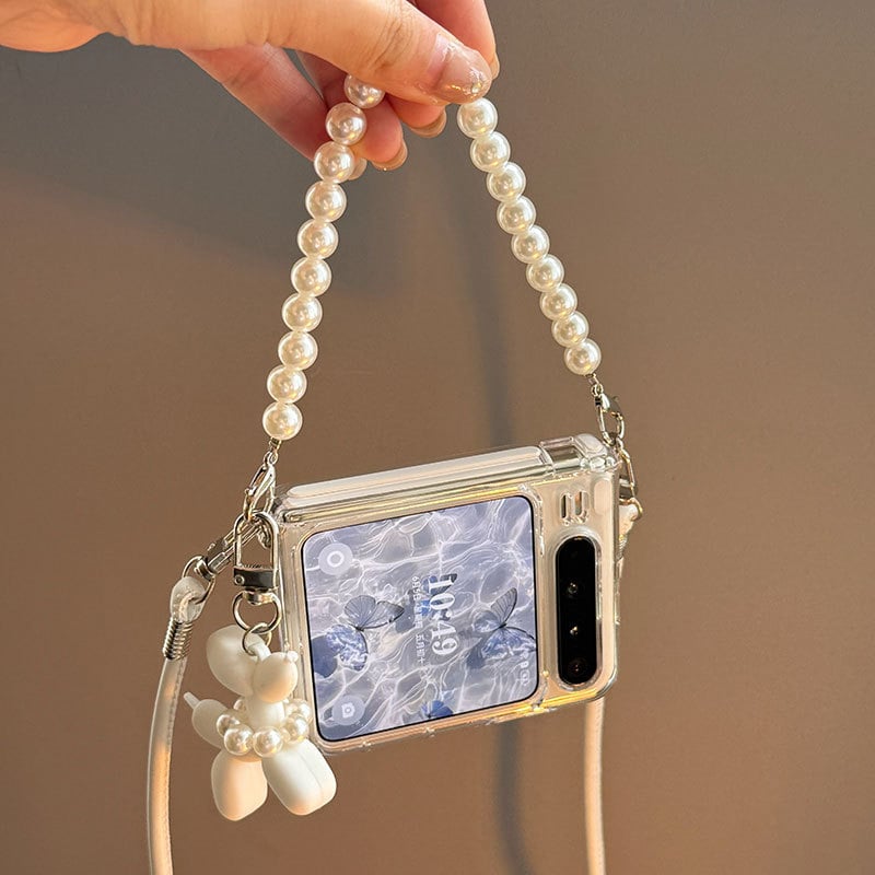 Θήκη Huawei PuraX - Διαφανής αναδιπλούμενη θήκη με μαγνητικό μεντεσέ και ιμάντα μεταφοράς