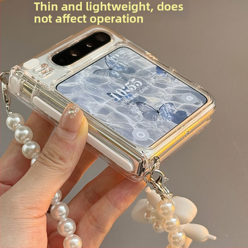 Huawei PuraX vāciņš - caurspīdīgs saliekams vāciņš ar magnētisko šarnīru un plecu siksnu