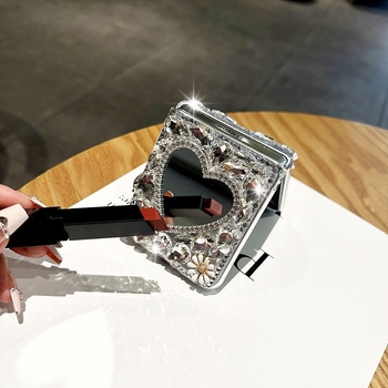 Pouzdro Huawei Pocket2, 2-v-1 skladací luxusný dizajn s rhinestones kvietkovým motívom; Materiál PC, ručná výroba, prispôsobenie; proti nárazu, odvádzanie tepla, odolné voči opotrebeniu, proti pádu, proti otlačkom