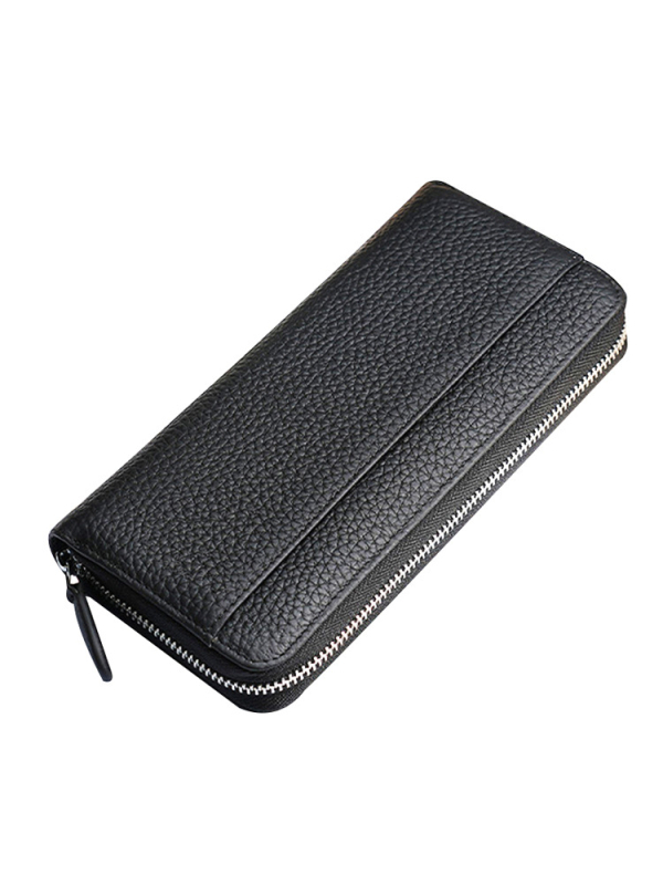 Naistele ehtne nahast pikk klutch-kott, tõmblukuga, vertikaalne ruudu kujuline siluett, kõrgekvaliteediline veiseloha nahk, tõmblukuga suletav, sisemised taskud telefonile ja dokumentidele