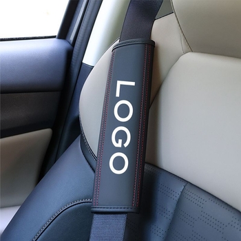 Kožni jastučić za sigurnosni pojas automobila, produženi, prozračni unutarnji dodatak, s ispisanim logotipom, prilagodljiv, težina 0,2 kg