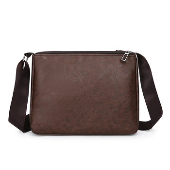 PU bőrből készült férfi válltáska, vízszintes kivitel, crossbody, üzleti utakhoz, cipzár, ID zseb, egy vállpánt