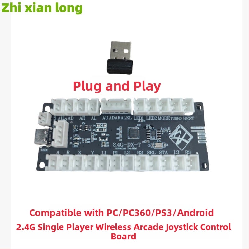 Bezdrôtový joystick 2.4G USB pre Android/PC/PS3/PC360 — arcade ovládač bez vibrácií