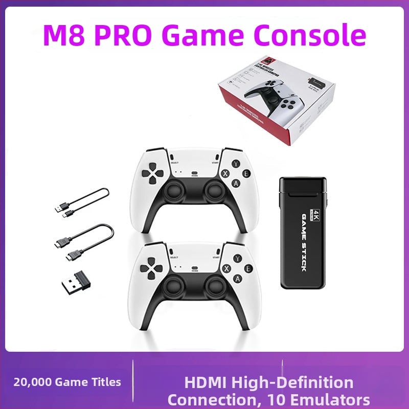 Nostalgická herná konzola s bezdrôtovými ovládačmi pre dvoch hráčov, 64GB/128GB úložisko (20 000/40 000 hier), HDMI výstup, emulácia do 1080p