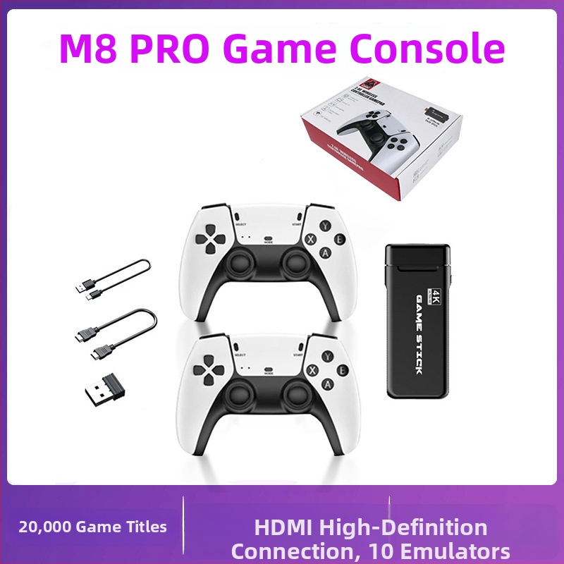 Nostalgická herná konzola s bezdrôtovými ovládačmi pre dvoch hráčov, 64GB/128GB úložisko (20 000/40 000 hier), HDMI výstup, emulácia do 1080p