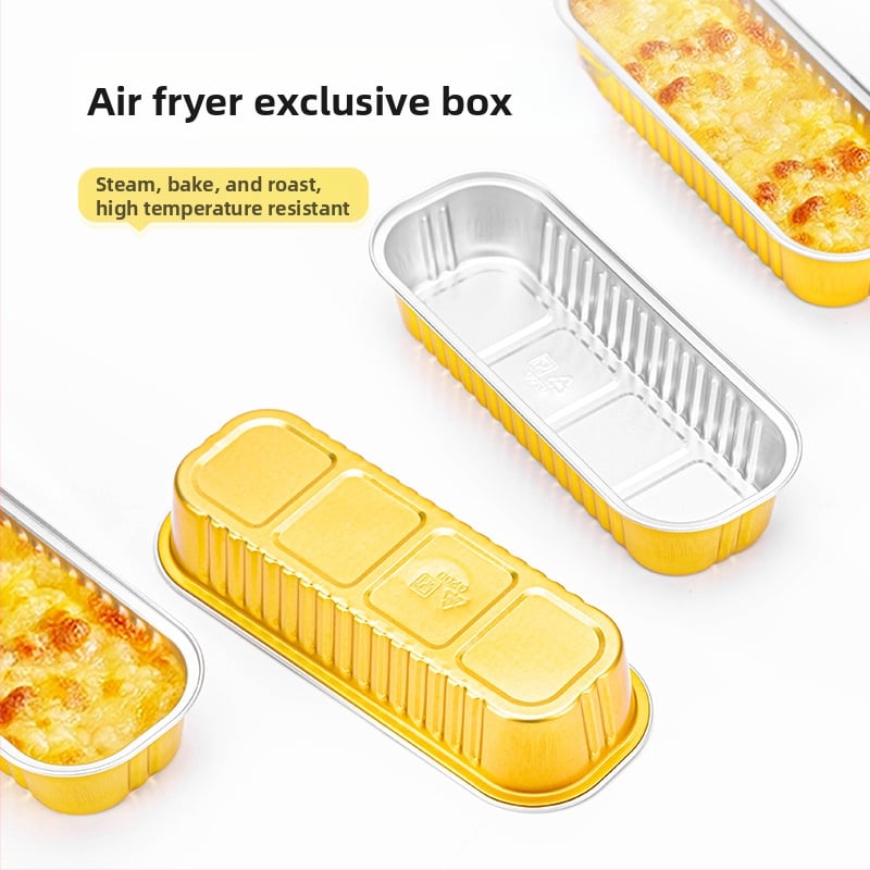 Ühekordselt kasutatav alumiiniumfooliumist toidukarp õhufriiterile, ristkülikukujuline, paksendatud, juustu ja duriani küpsetamiseks – Kaubamärk Saizhuo; Materjal: alumiiniumfoolium; Pakend: 1000 tk; Päritolu: Guangdong