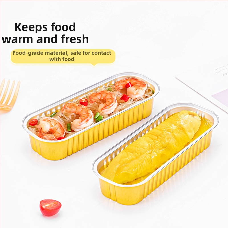 Vienreizējā alumīnija folijas trauciņš gaisa fritierim, taisnstūrveida, biezināts, cepšanai ar sieru un durianu – Zīmols Saizhuo; Materiāls: alumīnija folija; Iepakojums: 1000 gab.; Izcelsme: Guangdong