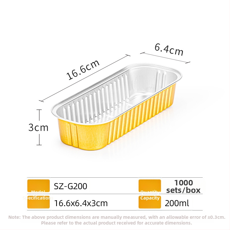 Ühekordselt kasutatav alumiiniumfooliumist toidukarp õhufriiterile, ristkülikukujuline, paksendatud, juustu ja duriani küpsetamiseks – Kaubamärk Saizhuo; Materjal: alumiiniumfoolium; Pakend: 1000 tk; Päritolu: Guangdong