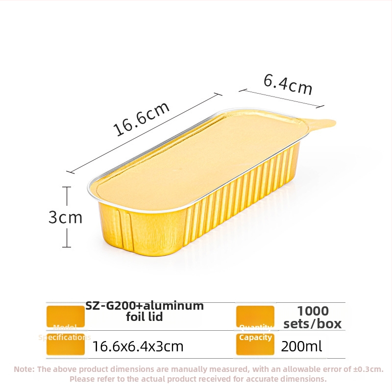 Ühekordselt kasutatav alumiiniumfooliumist toidukarp õhufriiterile, ristkülikukujuline, paksendatud, juustu ja duriani küpsetamiseks – Kaubamärk Saizhuo; Materjal: alumiiniumfoolium; Pakend: 1000 tk; Päritolu: Guangdong