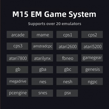 M15 herná konzola — 64GB pamäť, Linux operačný systém, Bezdrôtové pripojenie, MP3 prehrávač, Kompatibilné s PS3, Vydanie 2024
