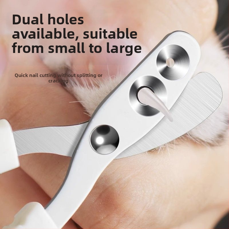 Profesionālas nagu šķēres kaķiem un suņiem ar dubultām atverēm un apaļu atveri