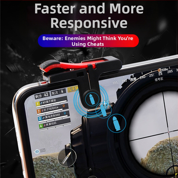 D9 mobilā spēļu kontrolleris ar triger taustiņiem un vibrāciju — plastmasas korpuss, saderīgs ar viedtālruņiem, svars 0,9