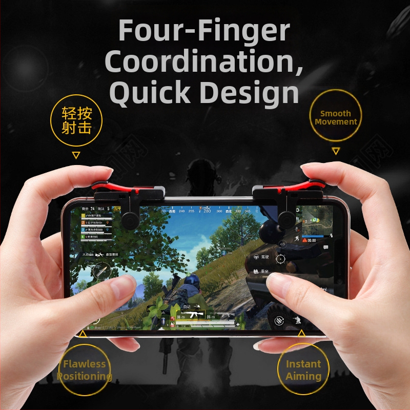 D9 mobilā spēļu kontrolleris ar triger taustiņiem un vibrāciju — plastmasas korpuss, saderīgs ar viedtālruņiem, svars 0,9