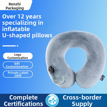 Ai reward me Individualizuotas logotipu turintis pripučiamas U formos kaklo pagalvė - kelioninis miego pagalvė, pripildyta oru, kristalo veliūro branduolys, svoris mažiau nei 0,5 kg