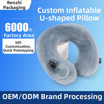 Ai reward me Individualizuotas logotipu turintis pripučiamas U formos kaklo pagalvė - kelioninis miego pagalvė, pripildyta oru, kristalo veliūro branduolys, svoris mažiau nei 0,5 kg