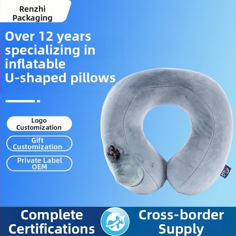 Ai reward me Individualizuotas logotipu turintis pripučiamas U formos kaklo pagalvė - kelioninis miego pagalvė, pripildyta oru, kristalo veliūro branduolys, svoris mažiau nei 0,5 kg