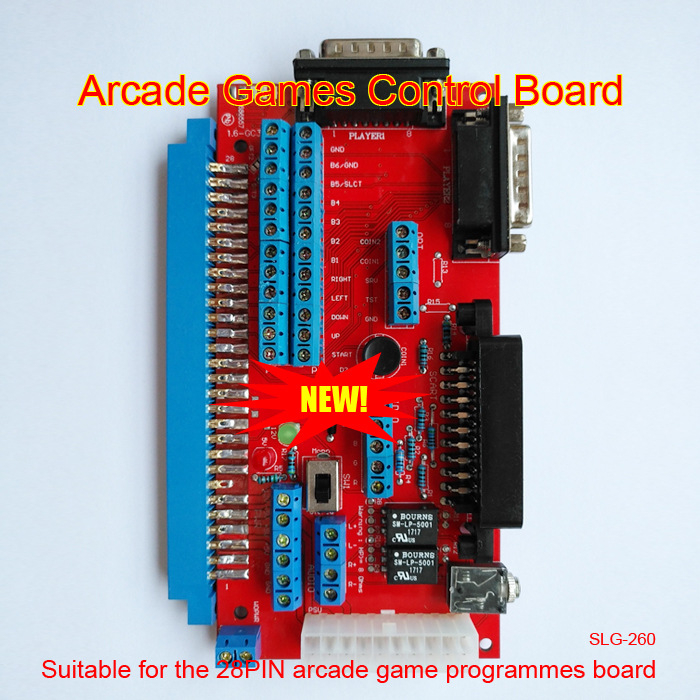 Arcade spēļu bāzes plate ar vadības funkciju — modeļa SLG-260; DB15 interfeiss; bez vibrācijām; svars 210 g; piemērots 28 puzles spēļu bāzēm