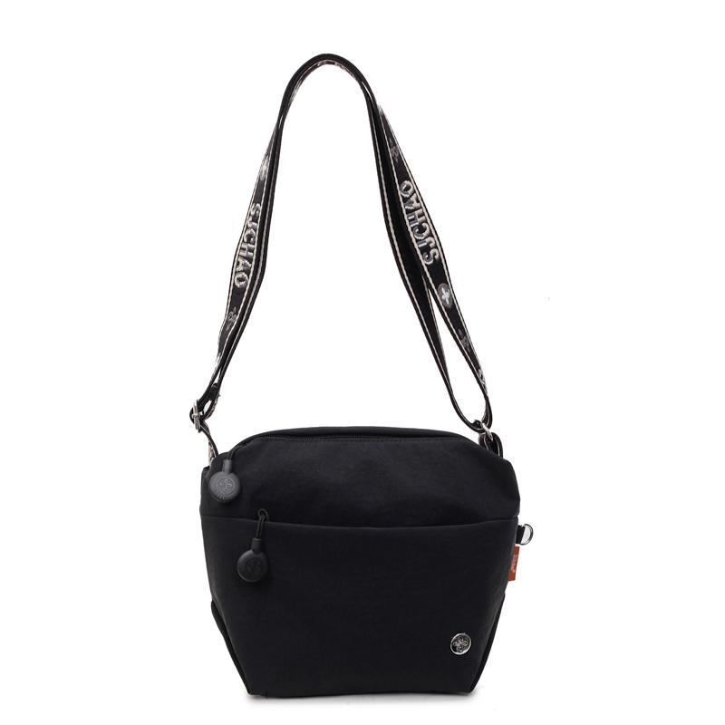 Dámska nylonová crossbody taška, mestský minimalistický štýl, s jedným popruhom, zapínanie na zips, vnútorná kapsa na zips