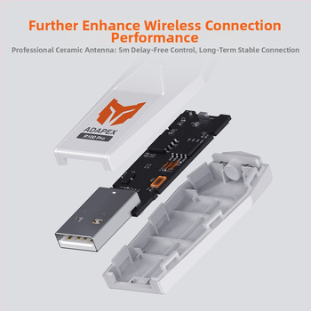 R100 Pro Bezdrôtový Bluetooth konvertor pre ovládač pre Switch, PS5, PS4, Xbox, PC — USB rozhranie • ABS materiál • kalibrácia joysticku • žiadna vibrácia