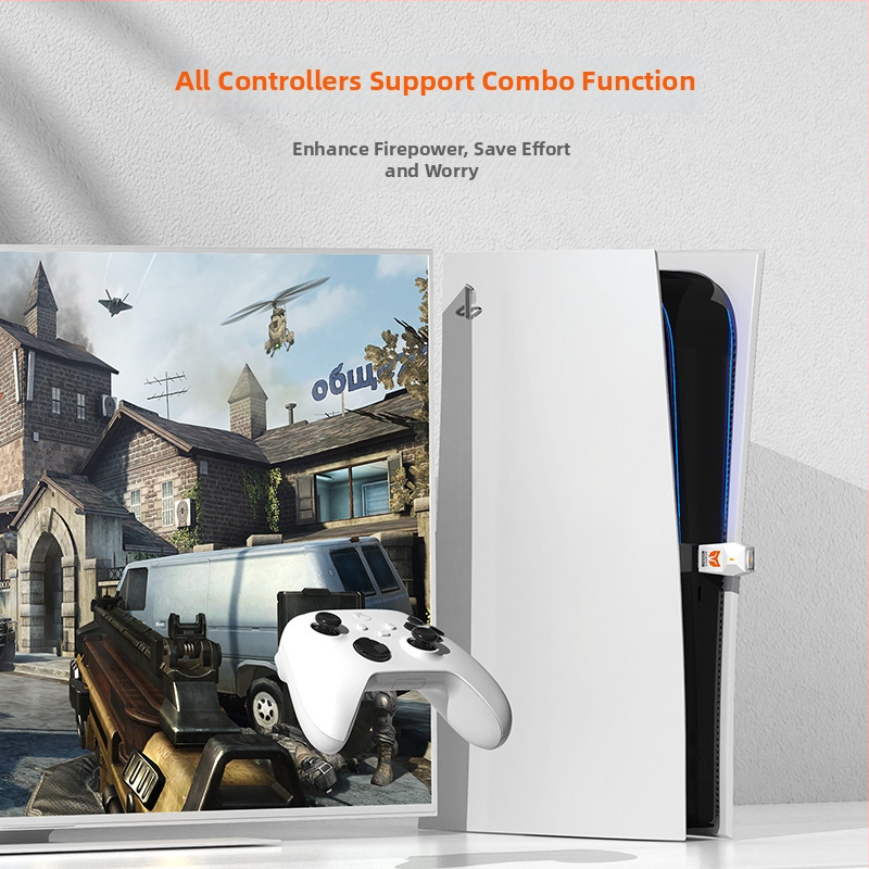 R100 Pro Bezdrôtový Bluetooth konvertor pre ovládač pre Switch, PS5, PS4, Xbox, PC — USB rozhranie • ABS materiál • kalibrácia joysticku • žiadna vibrácia