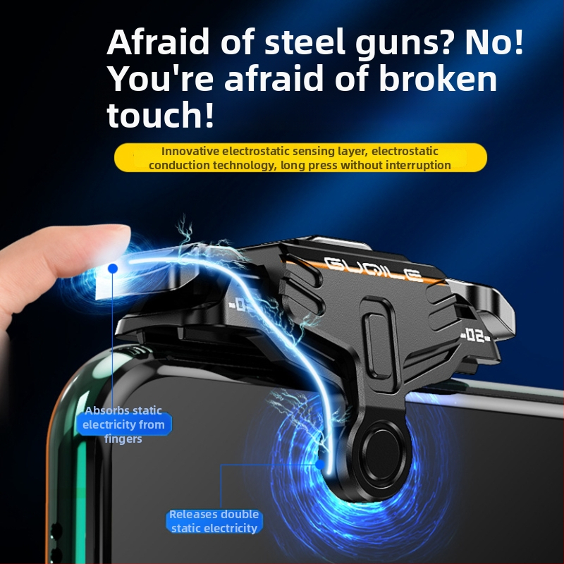 GT02 Joystick wireless pentru jocuri pe telefon, cu feedback de vibrație, aliaj șlefuit + ABS, compatibil cu iOS și Android