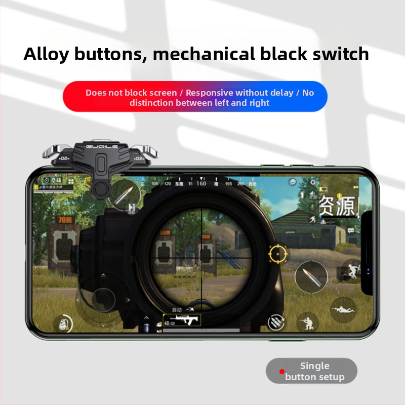 GT02 Joystick wireless pentru jocuri pe telefon, cu feedback de vibrație, aliaj șlefuit + ABS, compatibil cu iOS și Android