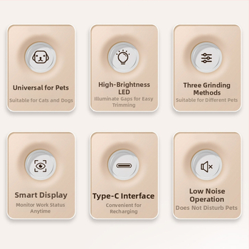 Naminių gyvūnėlių nagų žirklės su LED apšvietimu katėms ir šunims, nagų failas ir poliravimas
