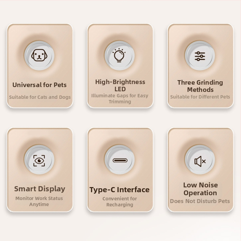 Kaķu un suņu mājdzīvnieku nagu šķēres ar LED gaismu, nagu fails un pulēšana