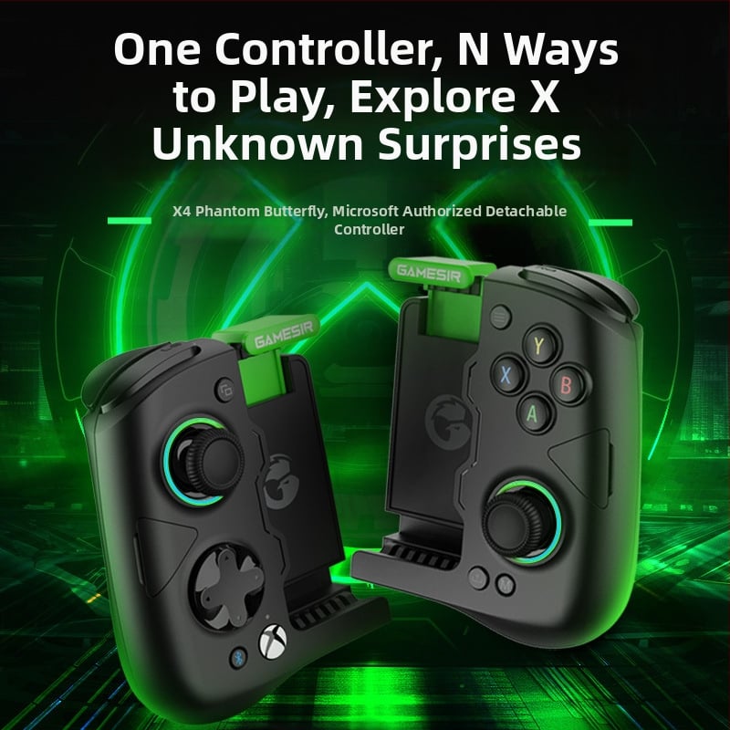 GameSir X4a Xbox licencovaný káblový mobilný herný ovládač pre Android (Type-C, 188,5 g) s konvertibilnými úchytmi pre jednoruké alebo obojručné používanie