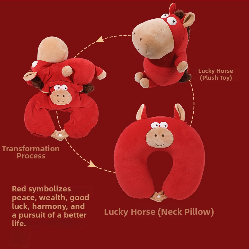 У-образена възглавница за шията с пълнител от частици пяна, мек спандекс материал, модерен минималистичен стил, двуфункционална възглавница за шията
