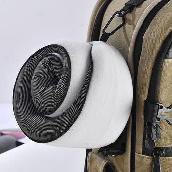 U-tvarovaný cestovný vankúš z pamäťovej peny s plyšovým poťahom – podpora krku, kompaktný a skladací