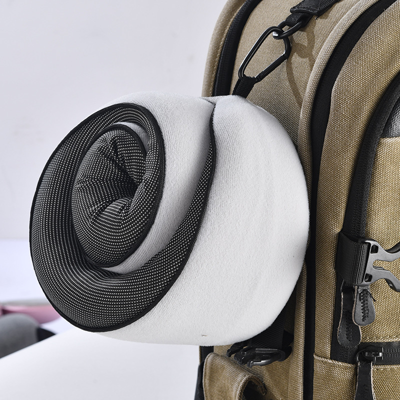 U-tvarovaný cestovný vankúš z pamäťovej peny s plyšovým poťahom – podpora krku, kompaktný a skladací