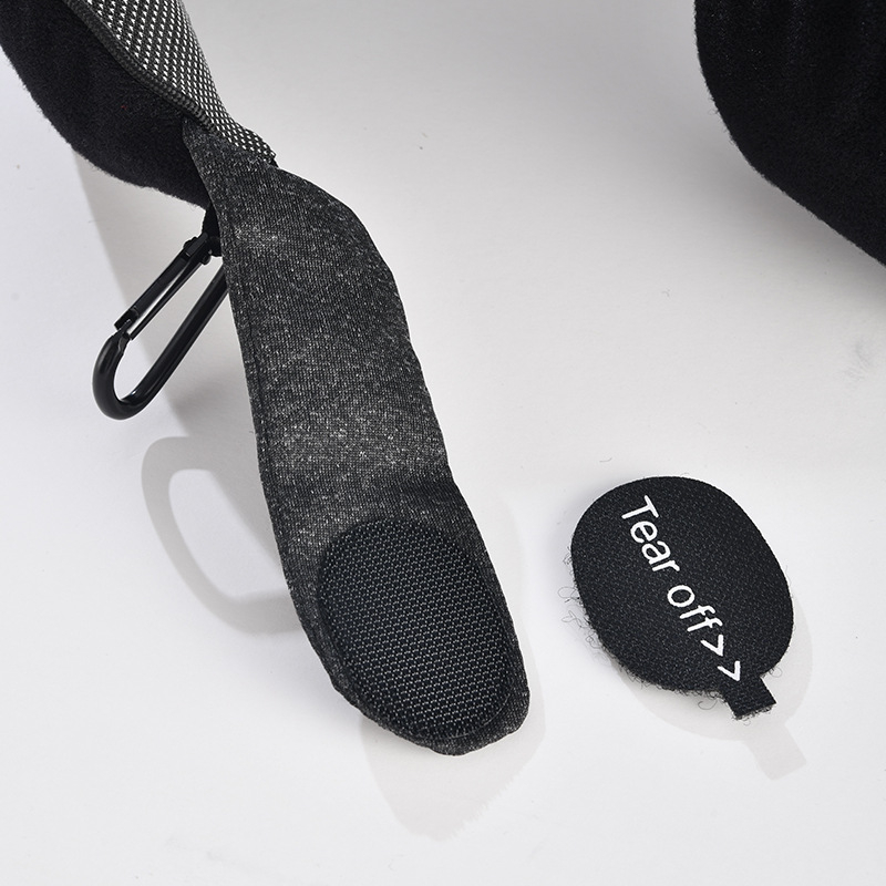 U-tvarovaný cestovný vankúš z pamäťovej peny s plyšovým poťahom – podpora krku, kompaktný a skladací