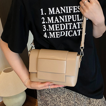 Crossbody taška na voľný čas, patchwork dizajn, PU materiál, vodorovný štvorcový tvar, zipsové zapínanie, vnútorná kapsa na zips