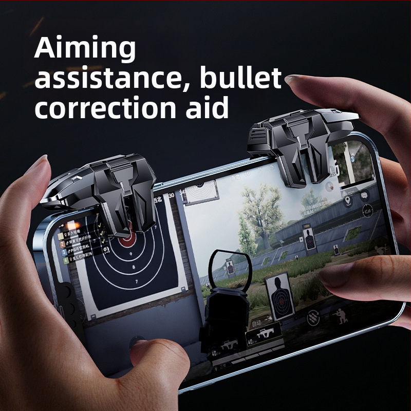 Mobilný herný ovládač pre smartfóny s šiestimi tlačidlami na prsty (Model M-01; bezdrôtový; ABS+ zliatina; kompatibilný so smartfónmi)