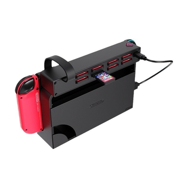 Nintendo Switch (първо поколение) калъф за картриджи със 8 слота и USB-C кабел за зареждане