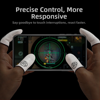 Spēļu pirksta uzmava, Ice Silk Fiber materiāls, pret svīšanu un pretnoslīdēšanai, ultra plāna, adījuma tehnoloģija, piemērots viedtālruņiem un planšetēm